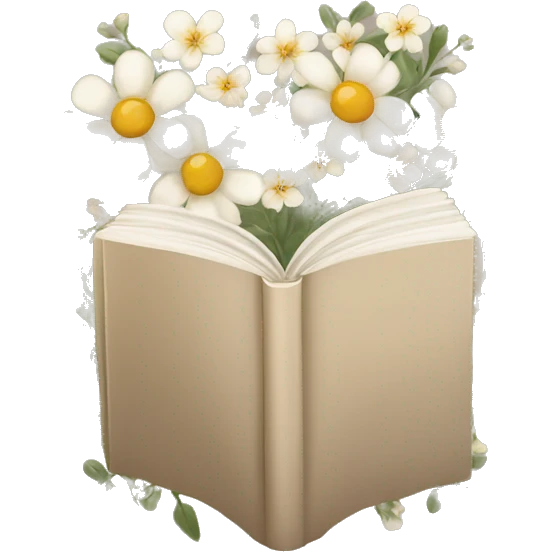 book with neutral florals emoji