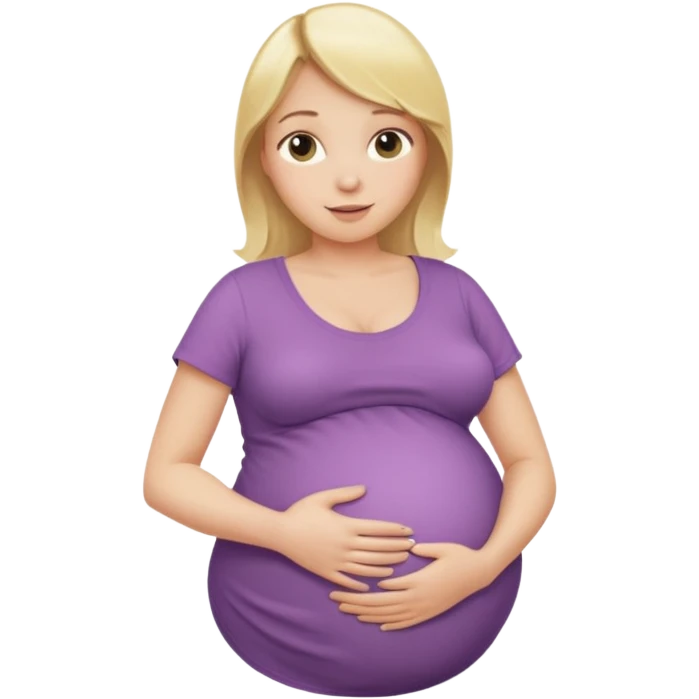 Blonde girl who is pregnant rubbing her belly  emoji