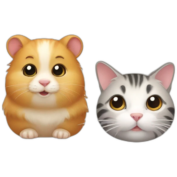 a hamster and a cat emoji