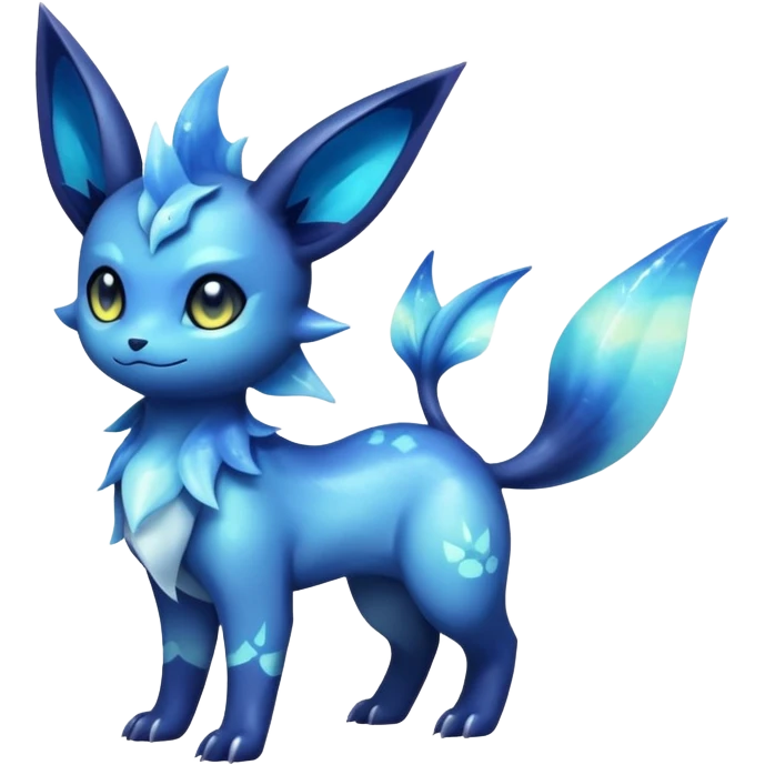 Nebulae Noibat-Vaporeon-Meowstic-Umbreon-Fakémon-hybrid-creature (full body)  emoji
