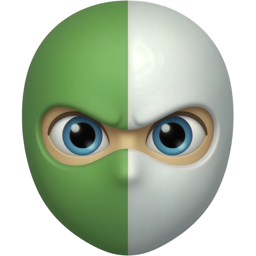 תעשה נינג׳ה חצי ירוק חצי לבן emoji