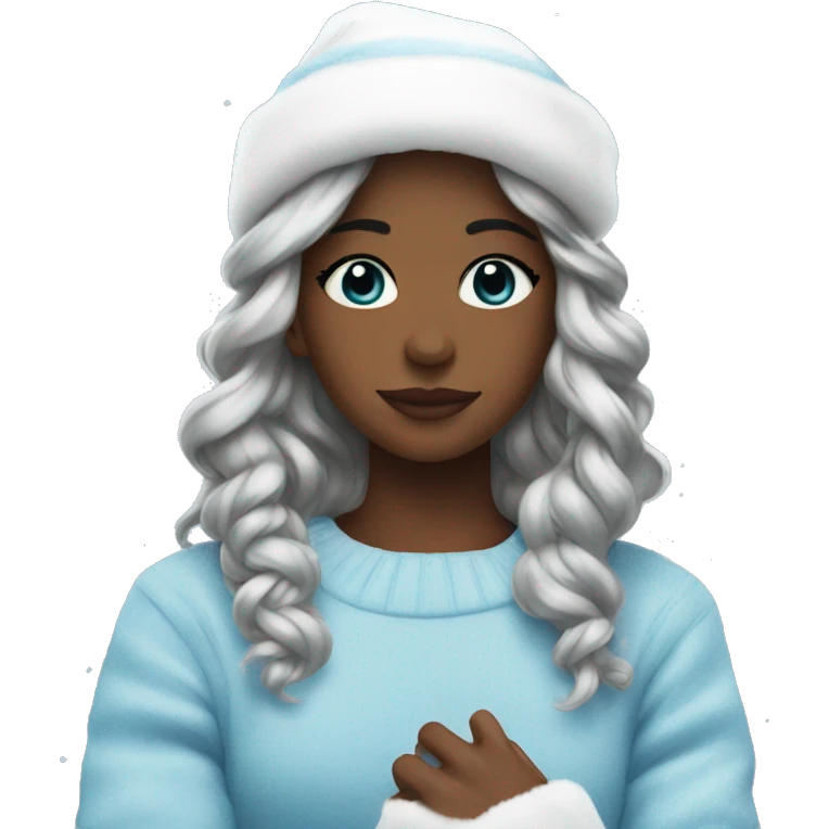 clean girl aesthetic blue christmas emoji