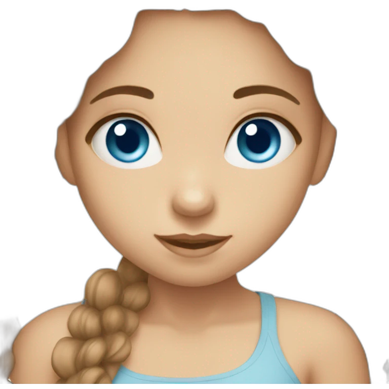 Blue eyed girl with brown hair emoji