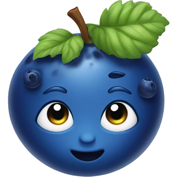 Blueberry wit cute face emoji