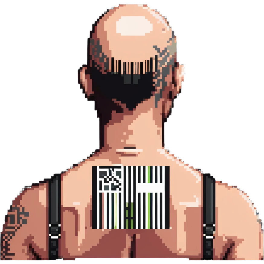 hitman agent 47 with barcode emoji