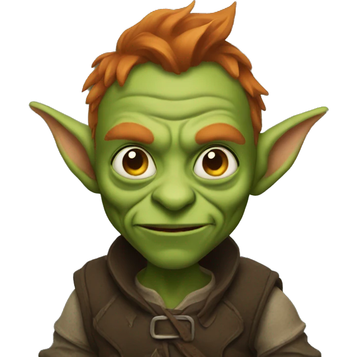 Goblin with ginger hair emoji