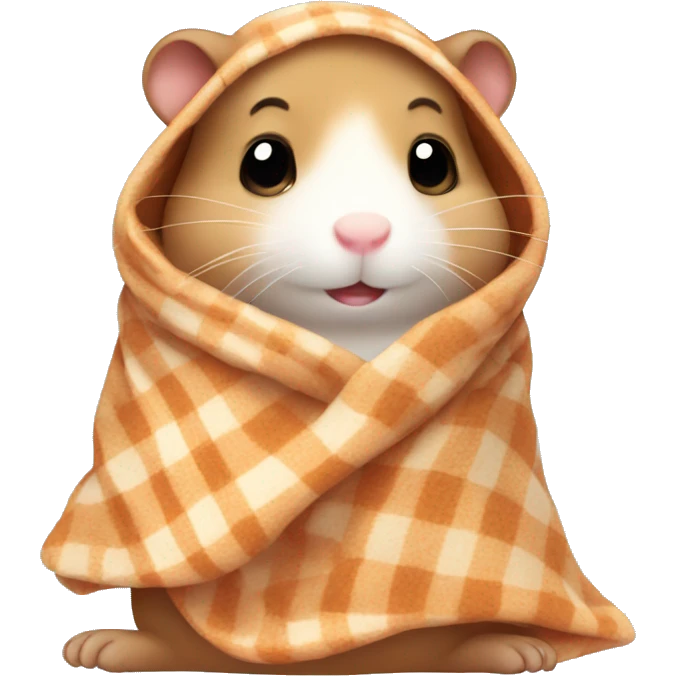 cute brown hamster covered with a blanket emoji
