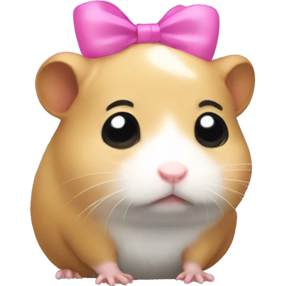 depressed hamster pink bow head emoji