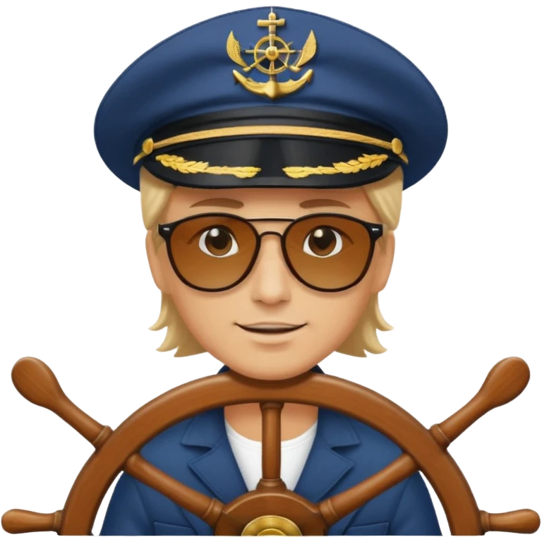 person at sailing boat wheel, emoji
