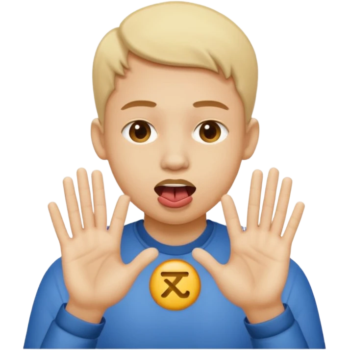 Person making the "fa" symbol with their hands. Their hand is close to their chest. And their head is tilted. While their tongue is sticking out on one side of their mouth. emoji