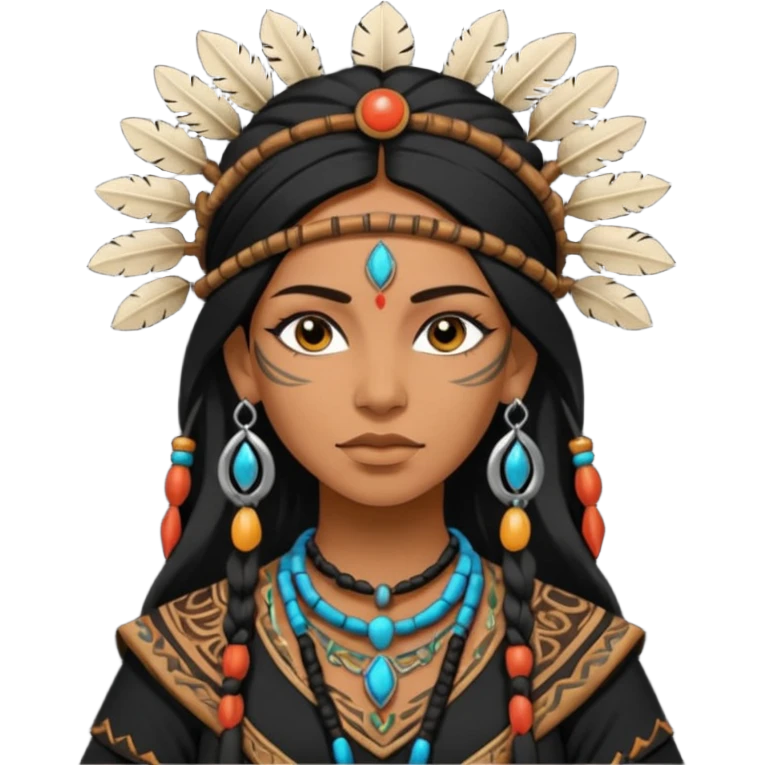 shaman woman in black clothes emoji