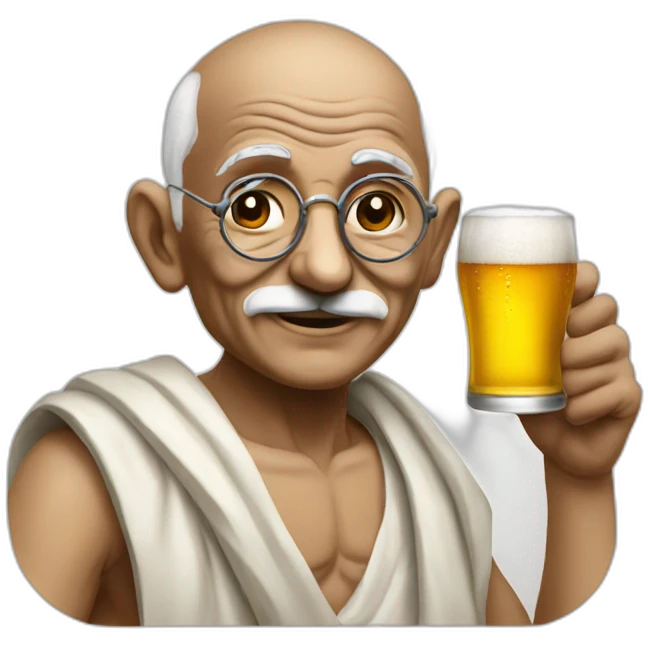 ghandhi drinking a beer emoji