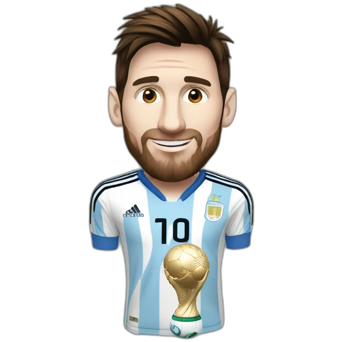 lionel messi with world cup emoji