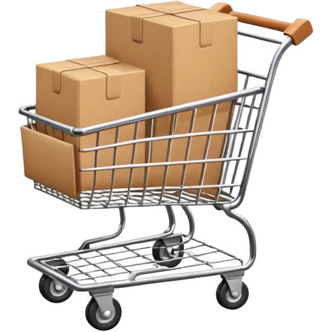 shopping cart with a small box inside emoji