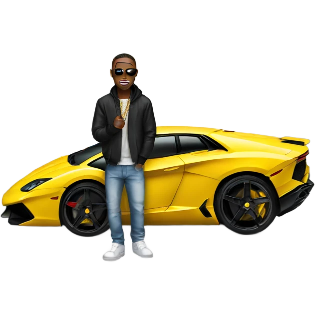 rapper on lamborghini emoji