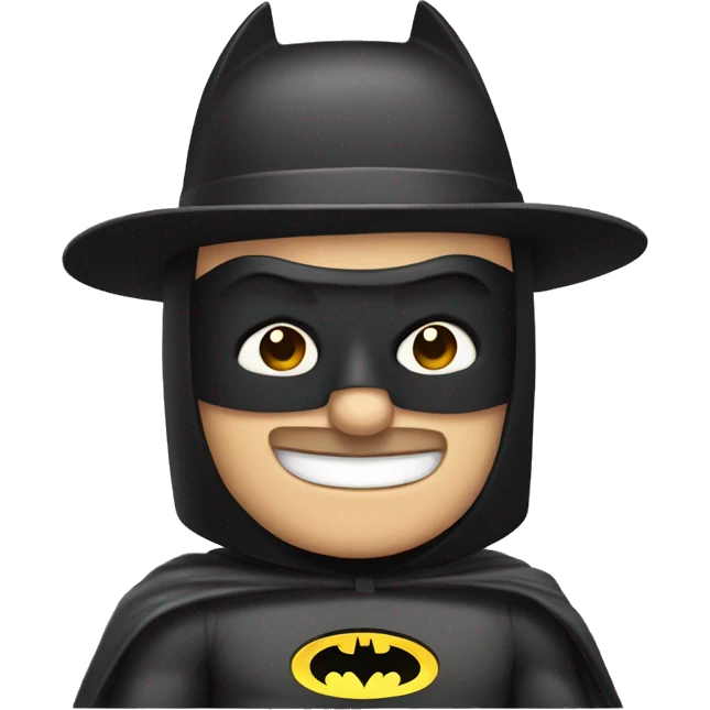hombre estilo de batman feliz, que en su playera diga CM emoji