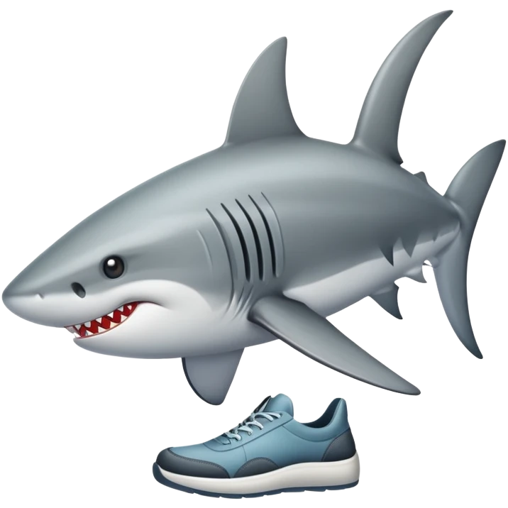 Tiburón con zapatos emoji