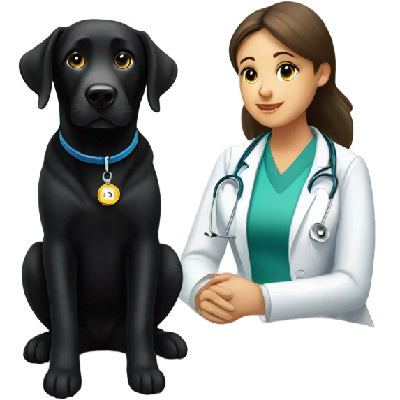 Black lab at the doctors office emoji