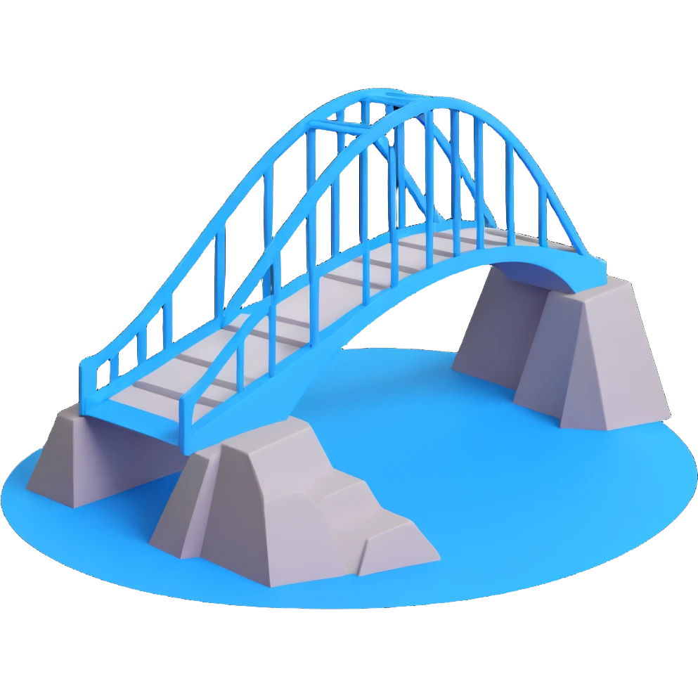 blue paper bridge drawing emoji