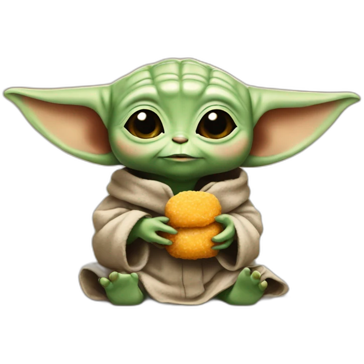 Baby yoda eating a chicken nugget emoji