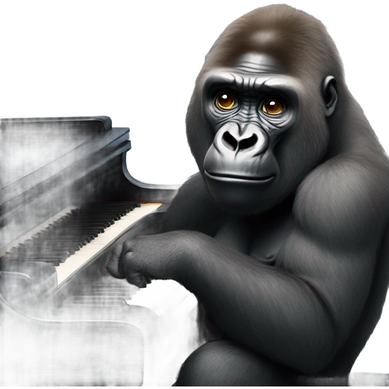 gorilla playing piano from Sing movie emoji