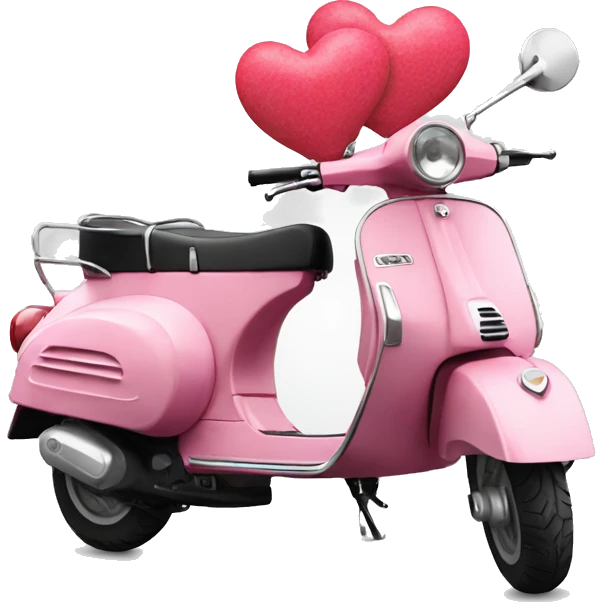 Vespa rosa con corazones emoji