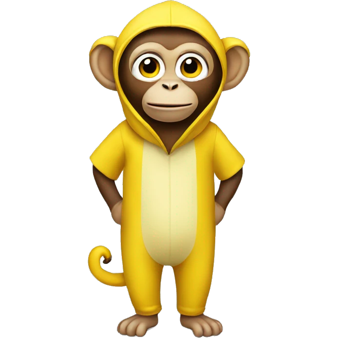Monkey dress as a banana emoji