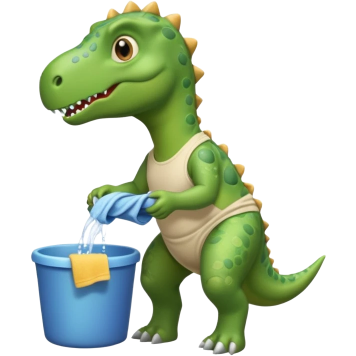 Dinosaur washing clothes emoji
