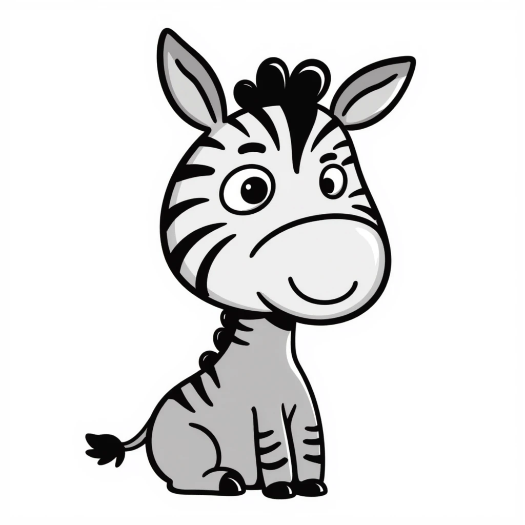 A donkey with a zebra head, donkey body with brown fur and zebra head with black and white stripes emoji