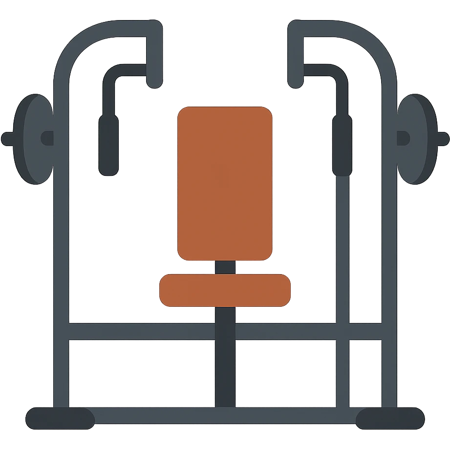flat design style chest press machine emoji