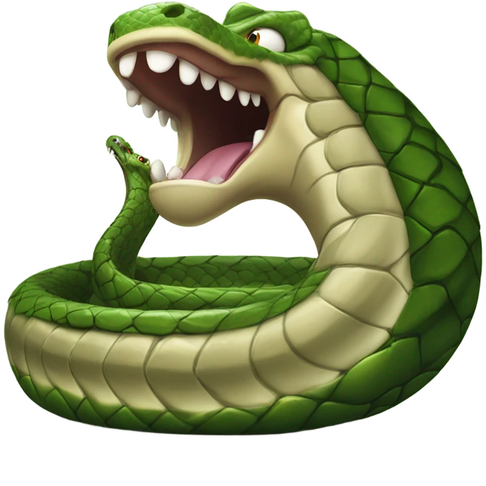 Snake eating a crocodile  emoji