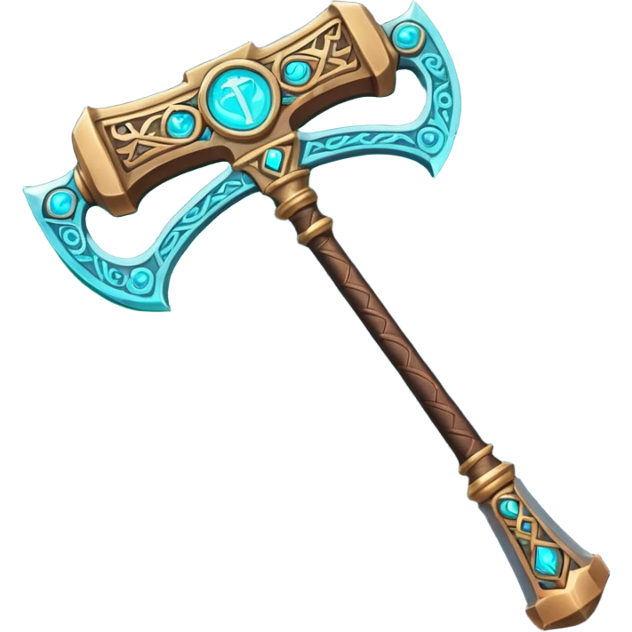 a massive Soulmask-style hammer weapon, ornate, fantasy details, for an emoji emoji