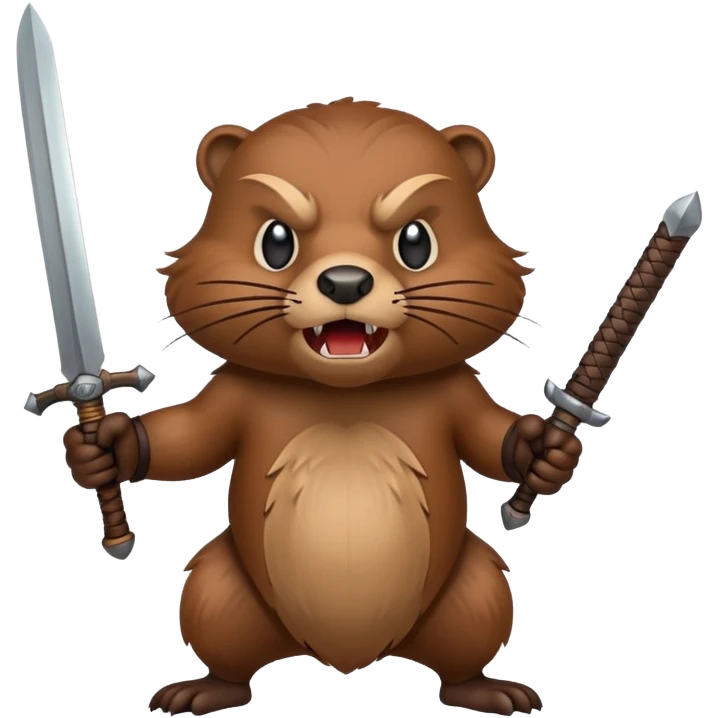 beaver with a weapon emoji