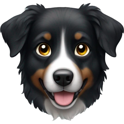 Small black australian shepherd dog with dark muzzel emoji