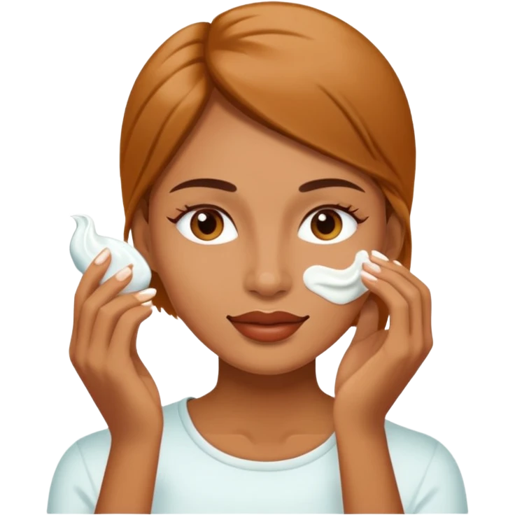 woman putting a white cream on her face emoji