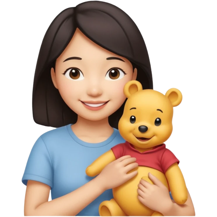Wired couple which is Winne the Pooh is and Asian girlfriend emoji