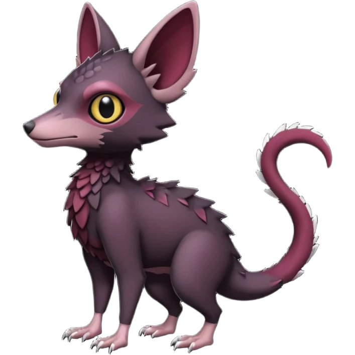 black Trico-hybrid-creature dark burgundy (full body) emoji