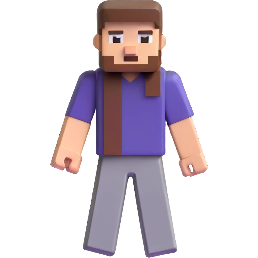 blocky Minecraft character emoji
