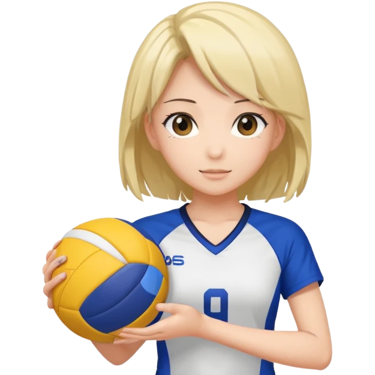 volleyball player, anime girl, with volleyball ball emoji