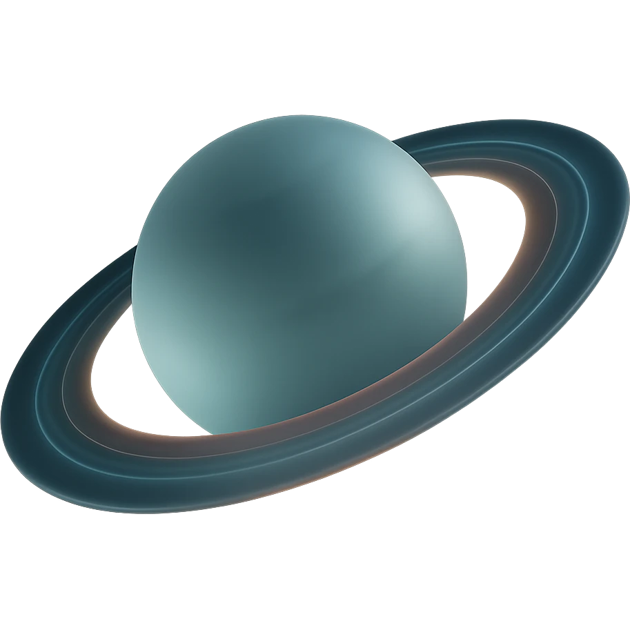 Make Saturn's rings more colorful in a matte glass style with no background. emoji