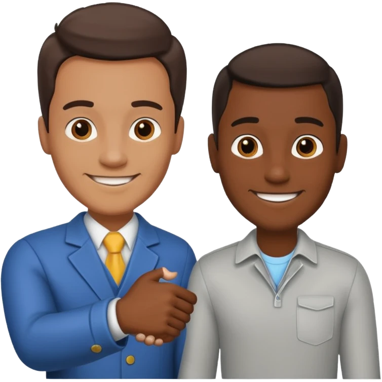 two men shaking hands, one with darker skin and one with lighter skin emoji