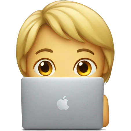 child with macbook emoji