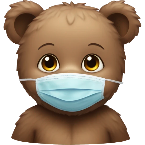baby bear with covid mask emoji