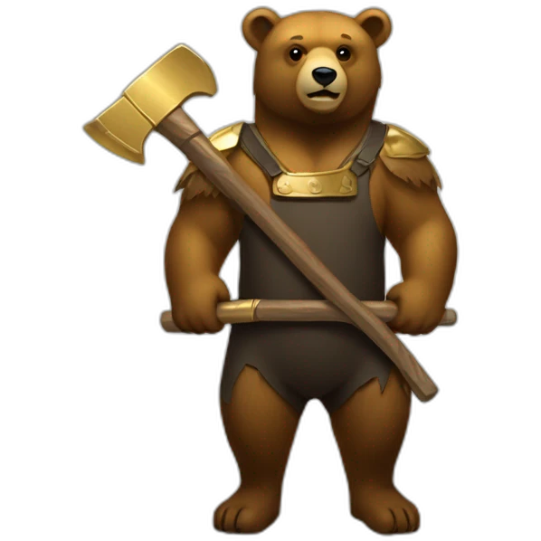bear with pickaxe gold emoji