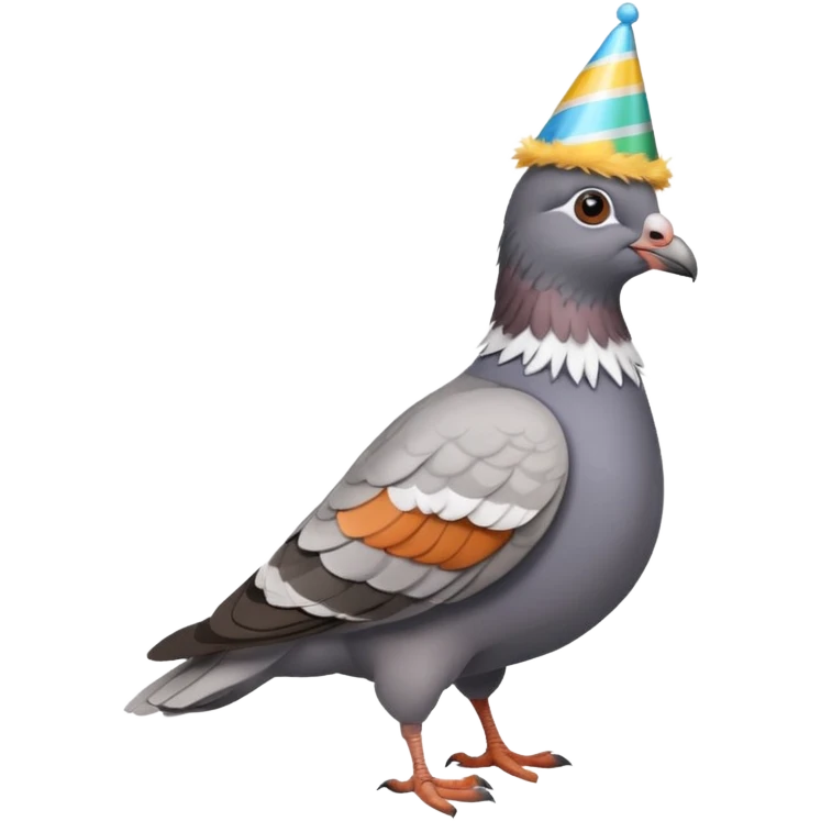 Pigeon with a party hat emoji