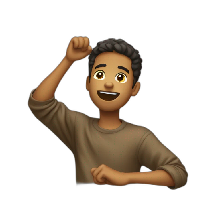 garçon qui fait un dab emoji