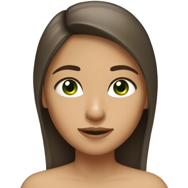light skin mexican girl with green eyes and long straight brown hair emoji