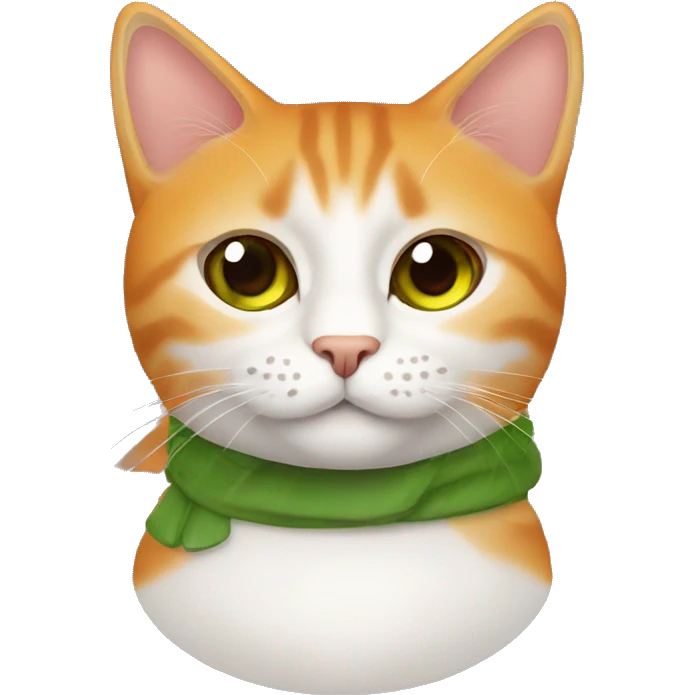 Gato color naranja tierno ojos verde con una mancha café en la nariz emoji