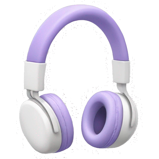 white headphones with lavender bows on the side emoji