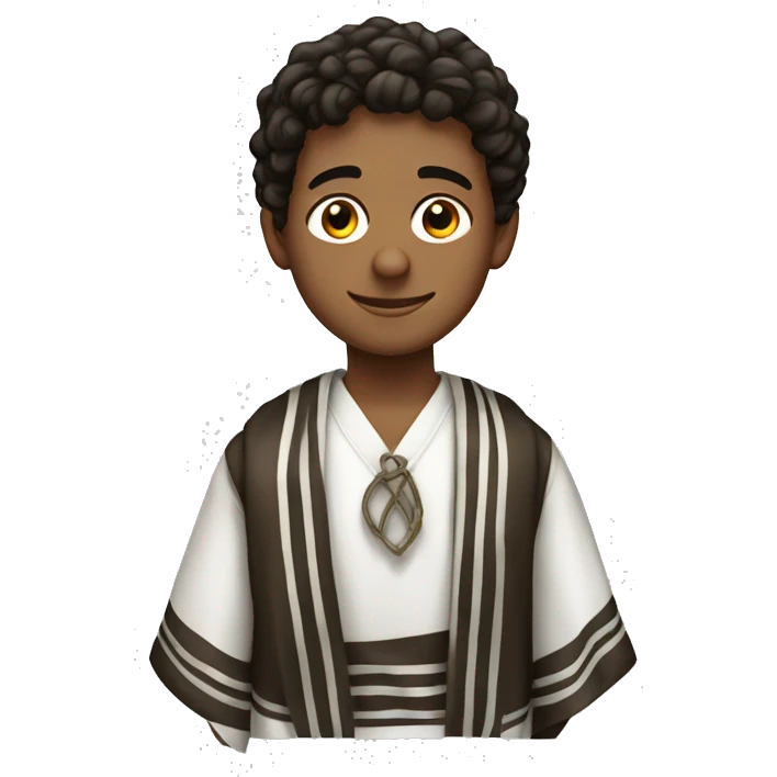 Jewish young man with tallit emoji
